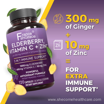 Zinc and Vitamin C Sambucus Black Elderberry Capsules